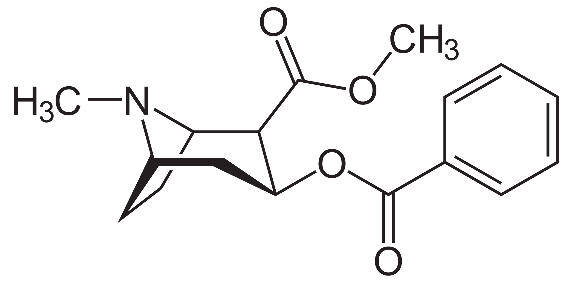 Chemische Formel von Kokain.
